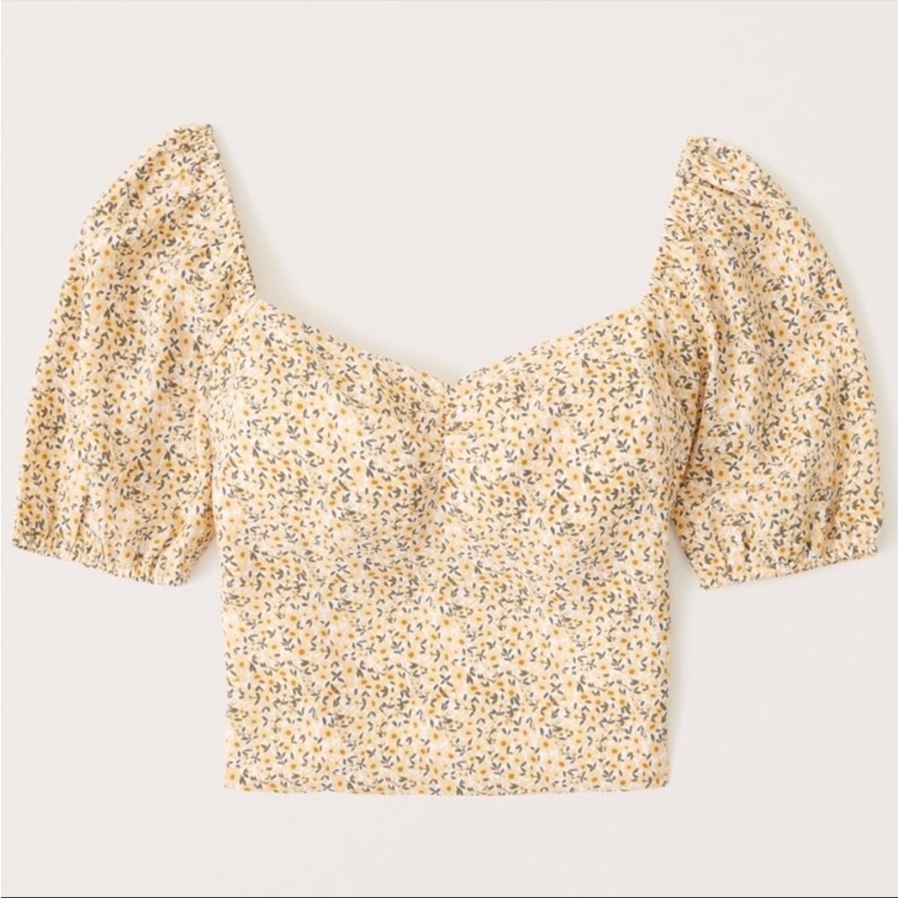 Yellow Puff Sleeve Abercrombie top